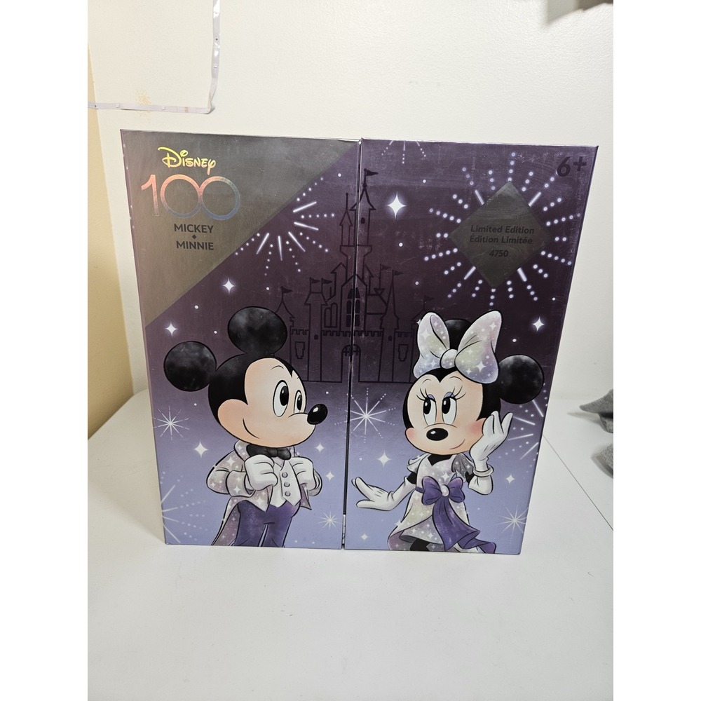 2023 Disney Parks 100 Mickey & Minnie Mouse LE 4750 Deluxe Doll Figure Box Set